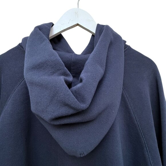 ROOTS Hoodie Large Navy Blue Graphic Roots Athletics Womens Cropped Pullover - Picture 6 of 9